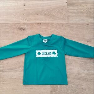 Smocked Jackson Monogram Shamrock Design